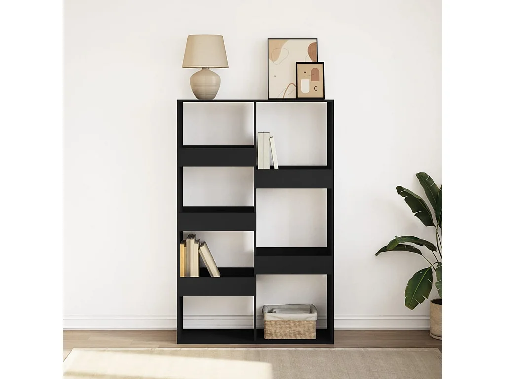 Librería negra 100x33x155,5 cm madera contrachapada