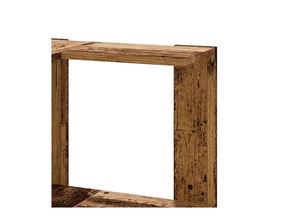 5-laags hoekboekenkast, gerecycled hout, bewerkt hout