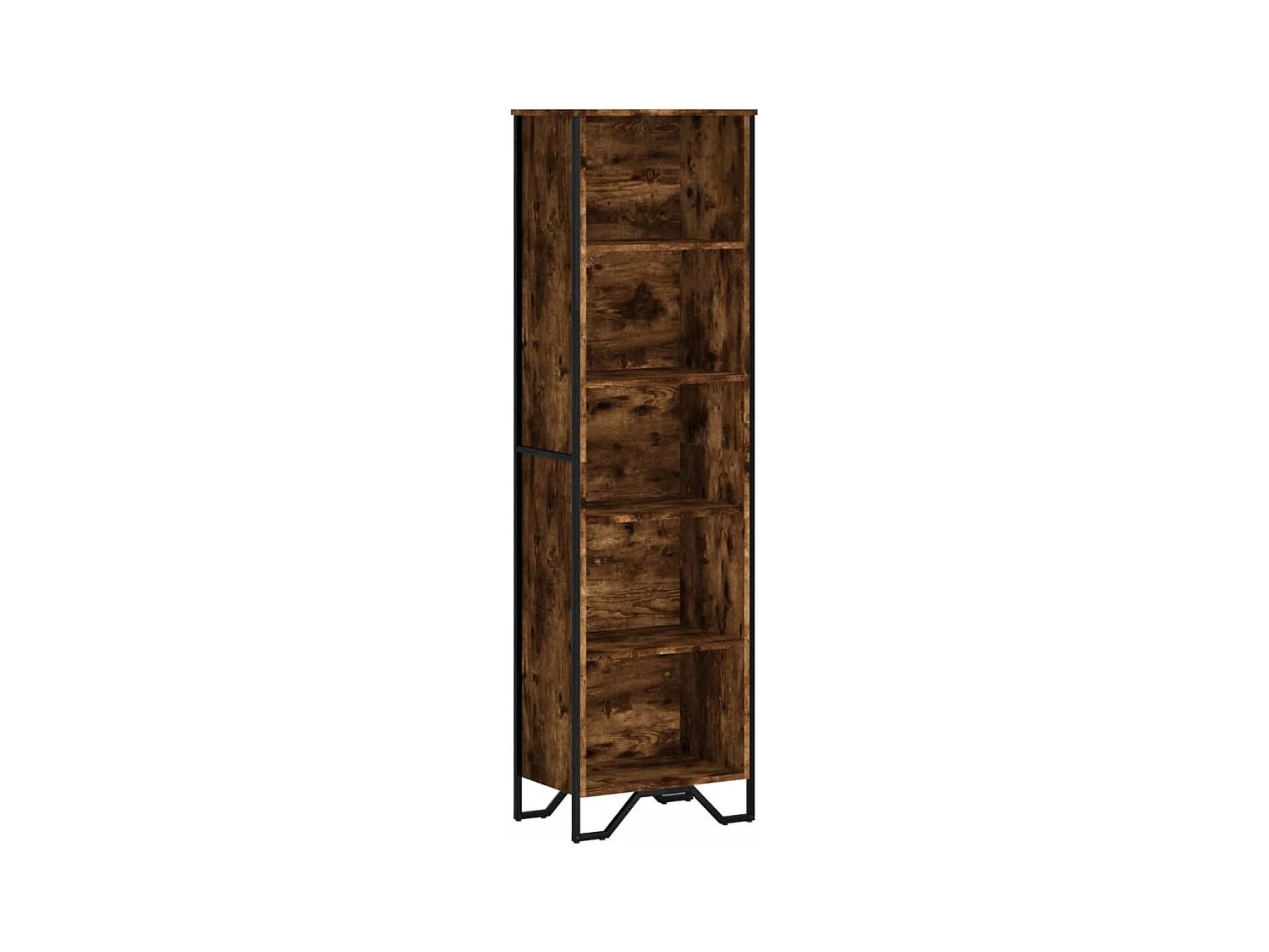 Gerookte eikenhouten boekenkast 50x31x169 cm bewerkt hout