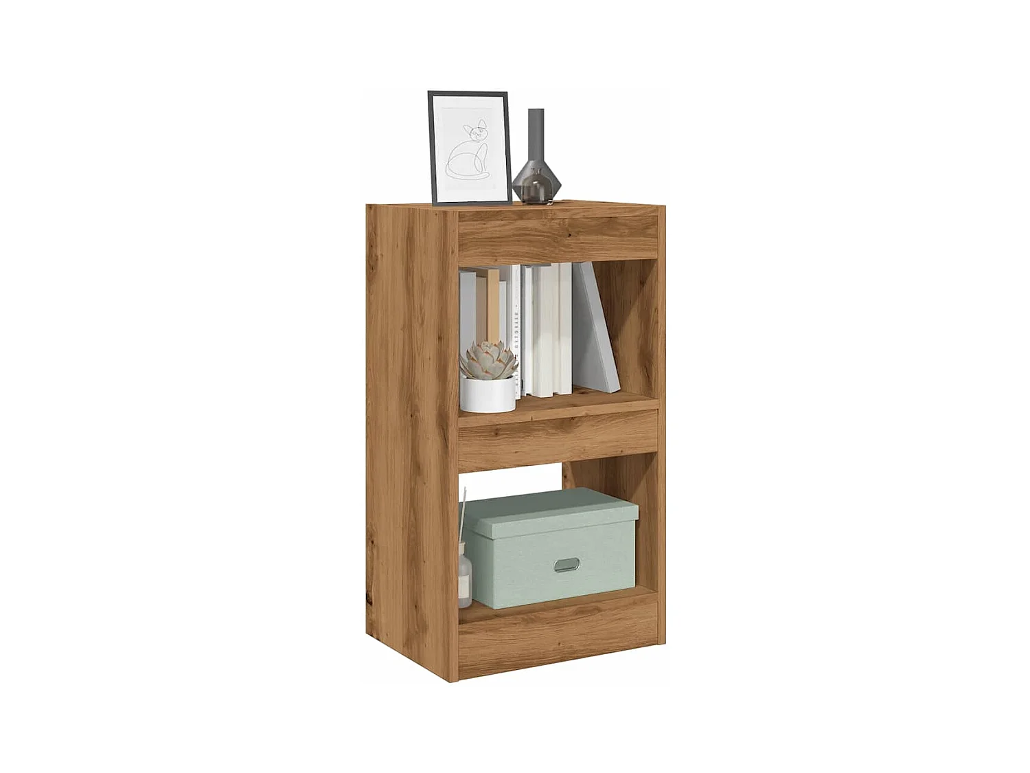 Libreria/Separatore in rovere artigianale 40x30x72 cm