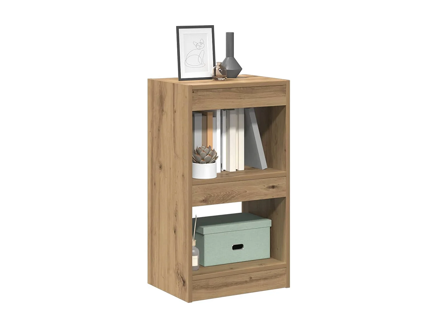 Bibliothèque/Séparateur de pièce chêne artisanal 40x30x72 cm