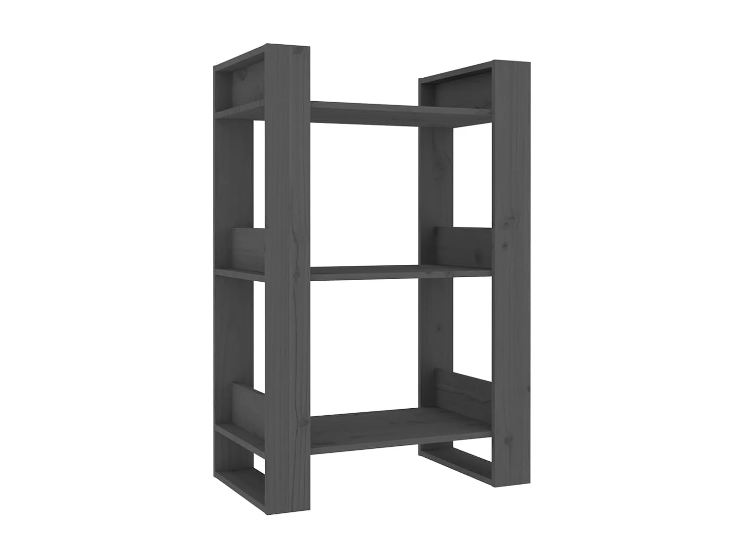 Librería/Bifurcador de ambientes Gris 60x35x91 cm Pino Macizo
