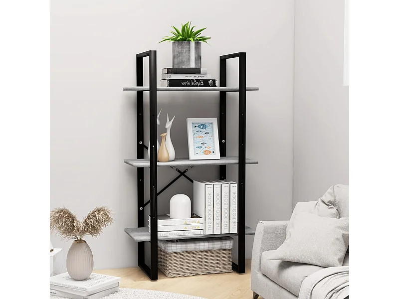 Étagère de rangement gris béton 60x30x105 cm bois d'ingénierie