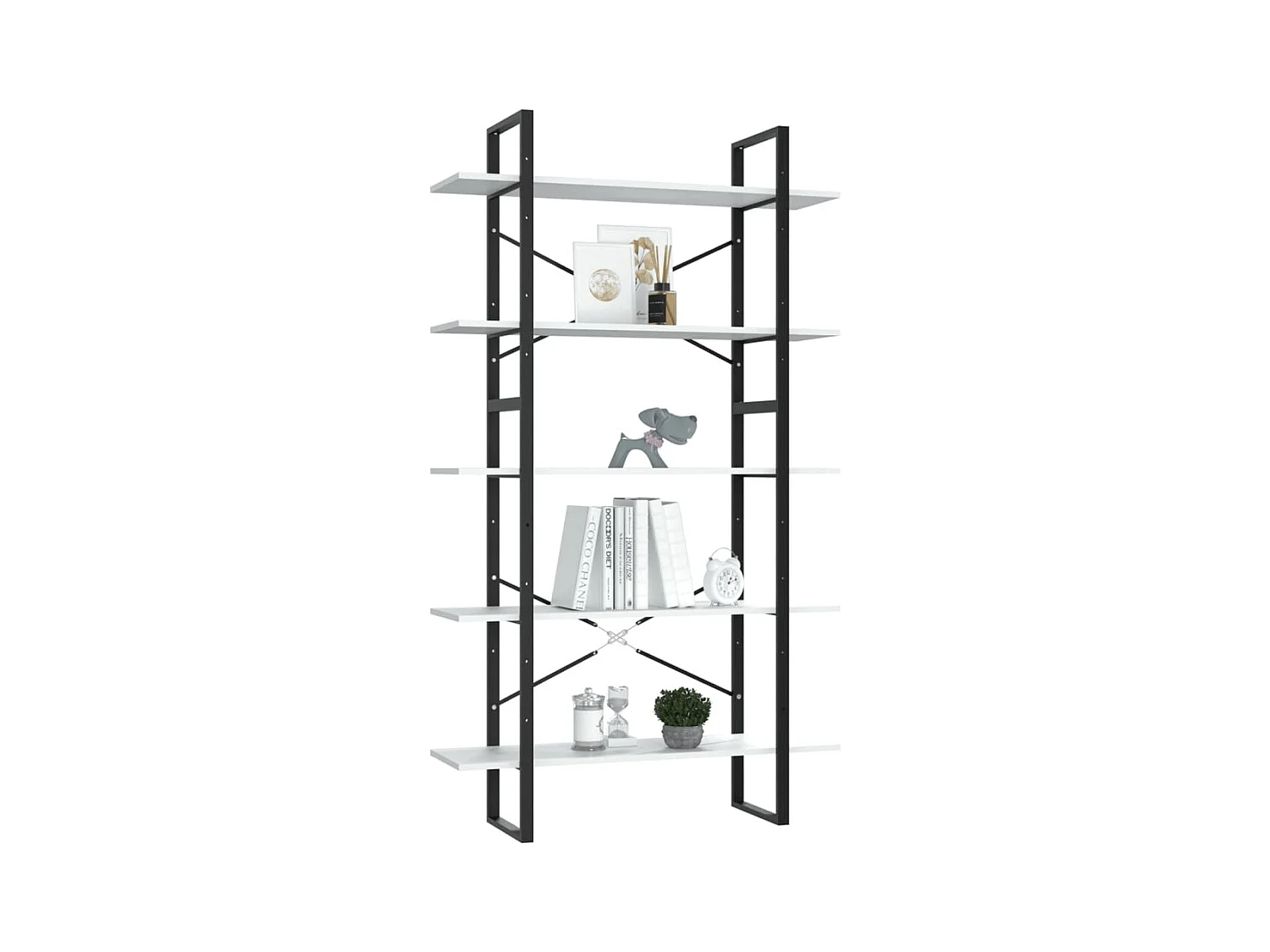 Bibliothèque à 5 niveaux Blanc 100x30x175 cm Bois d'ingénierie