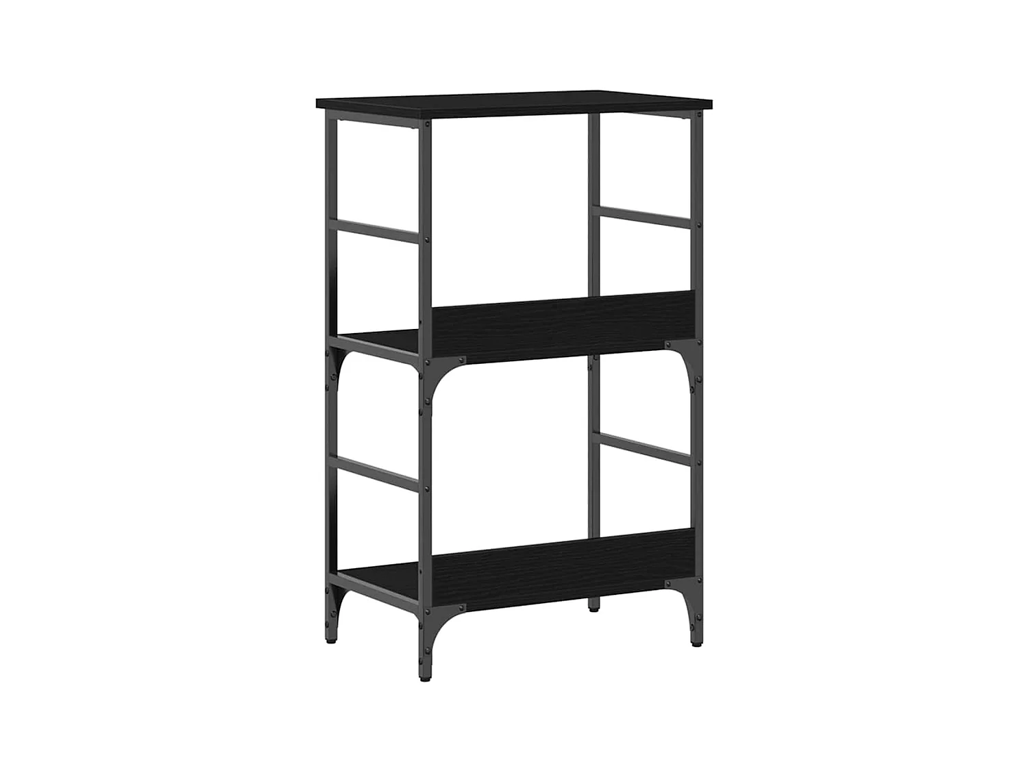 Bibliothèque Chêne Noir 50x33x82 cm Bois d'ingénierie et Acier