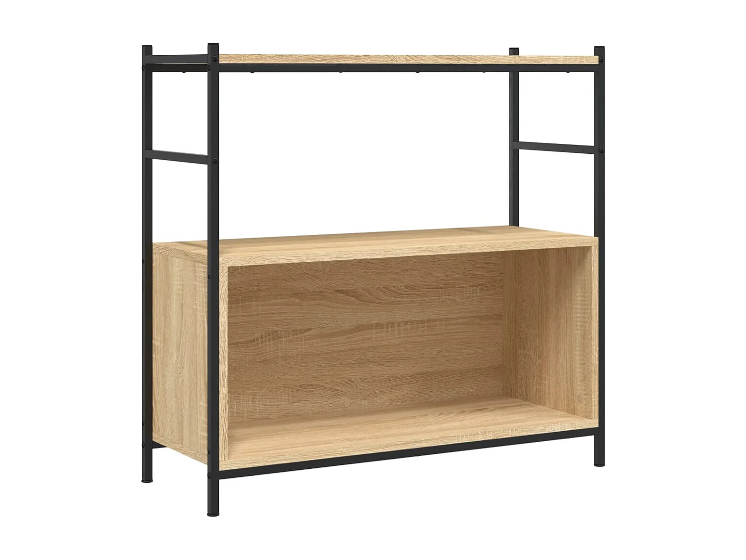 Libreria in rovere Sonoma 80x30x78,5cm in legno ingegnerizzato e ferro