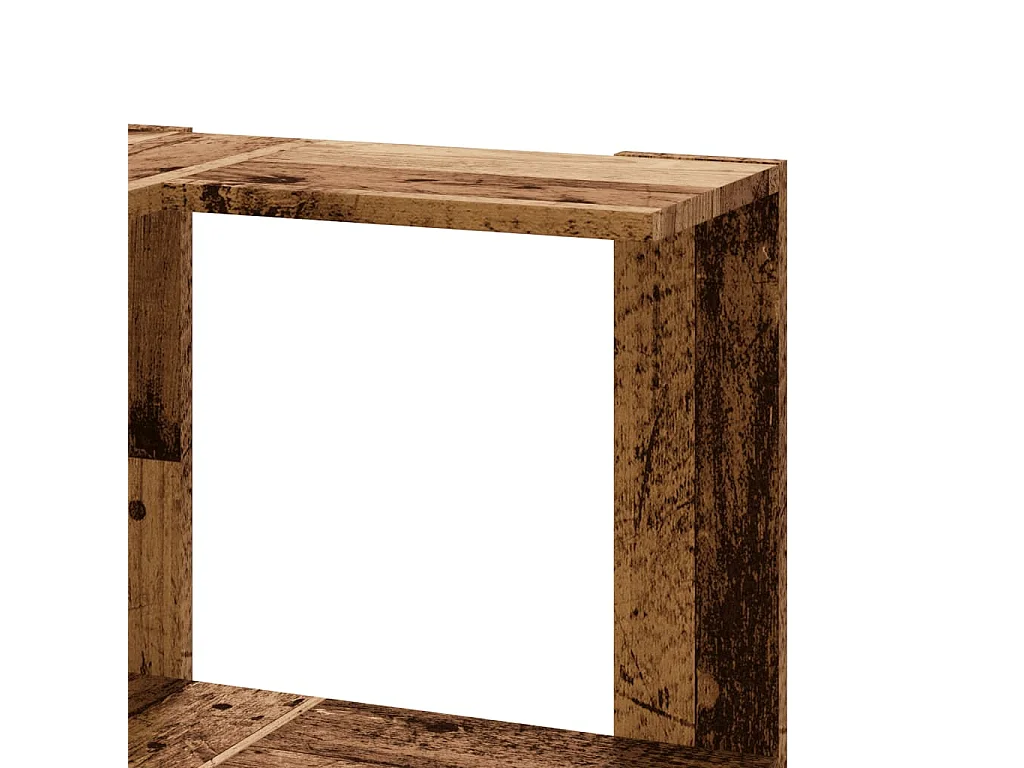 Libreria angolare a 3 ripiani in legno di recupero e legno ingegnerizzato