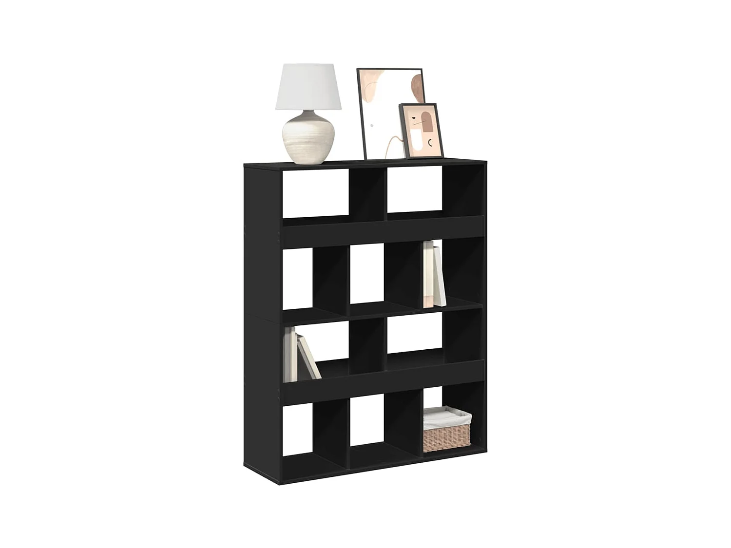 Zwarte boekenkast 100x33x125,5 cm bewerkt hout