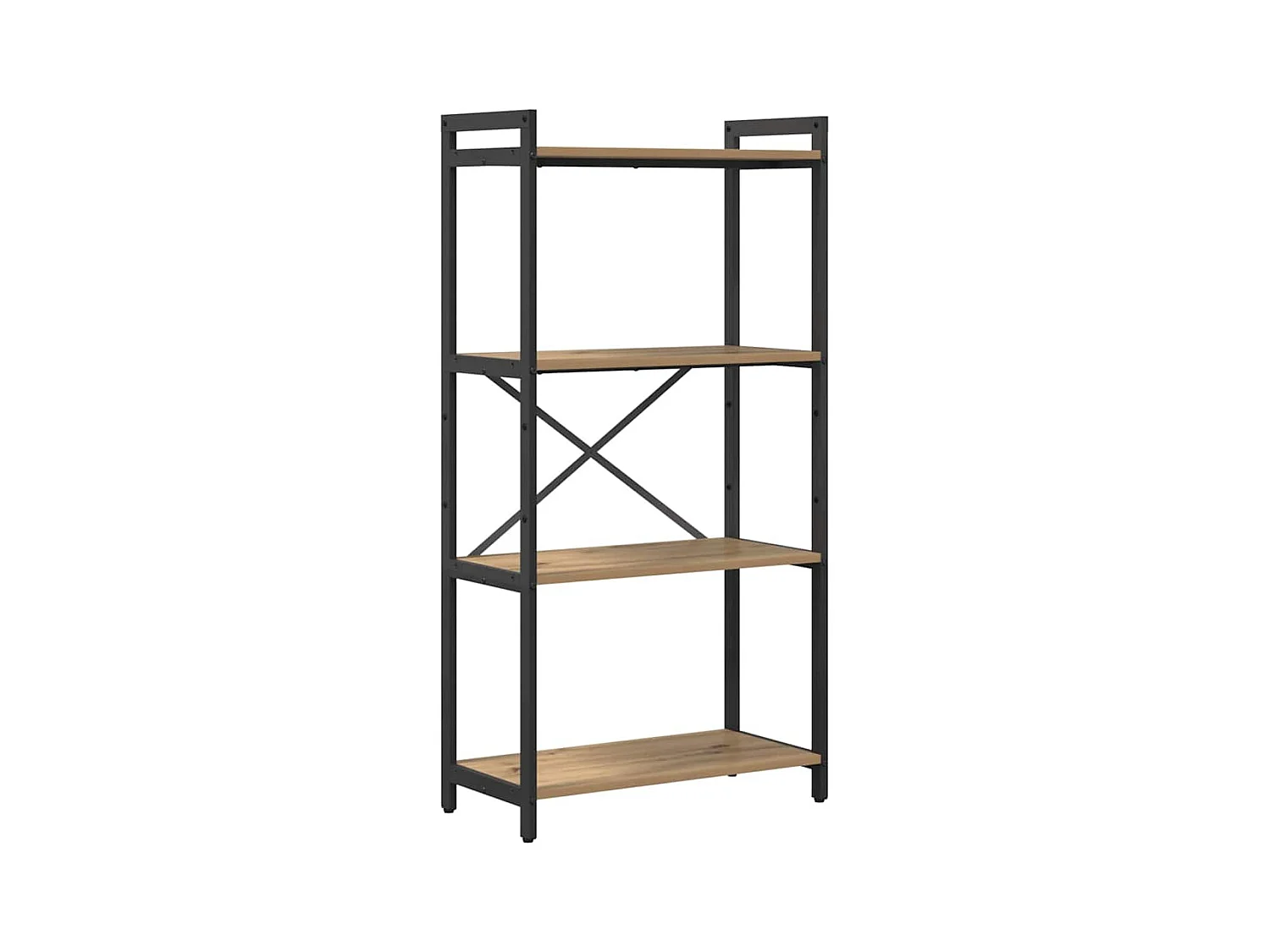 Librería artesanal de roble 60 x 30 x 118 cm Madera y Acero