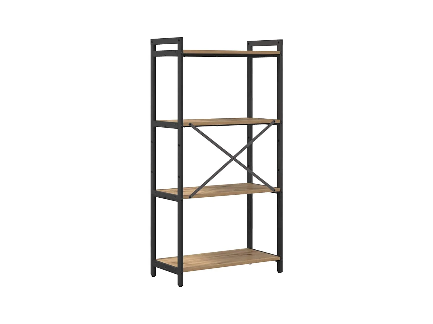 Librería artesanal de roble 60 x 30 x 118 cm Madera y Acero