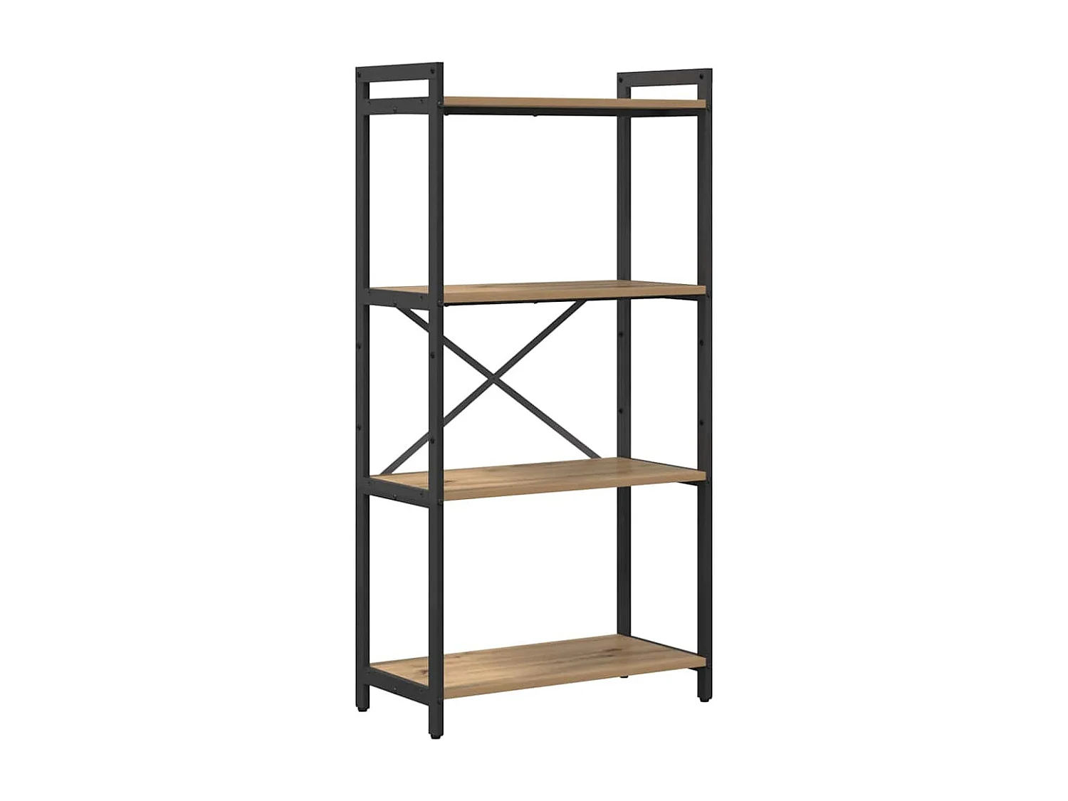 Bibliothèque chêne artisanal 60 x 30 x 118 cm Bois et Acier