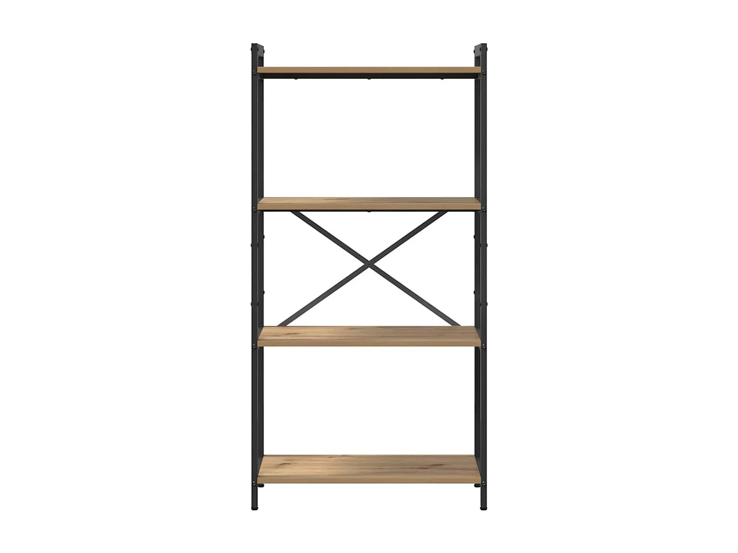 Bibliothèque chêne artisanal 60 x 30 x 118 cm Bois et Acier