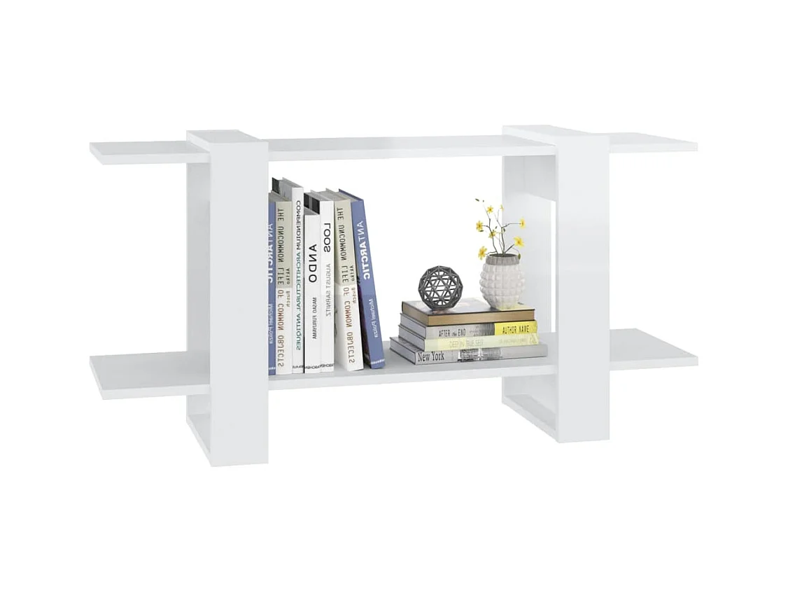 Bibliothèque Blanc brillant 100x30x51 cm bois d'ingénierie