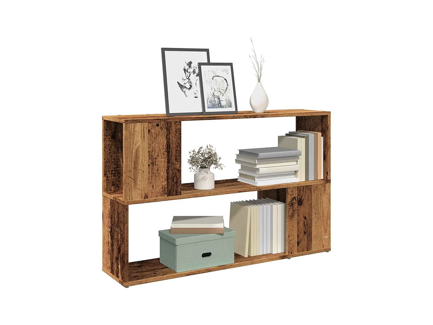 Bibliothèque vieux bois 100x24x63 cm bois d'ingénierie