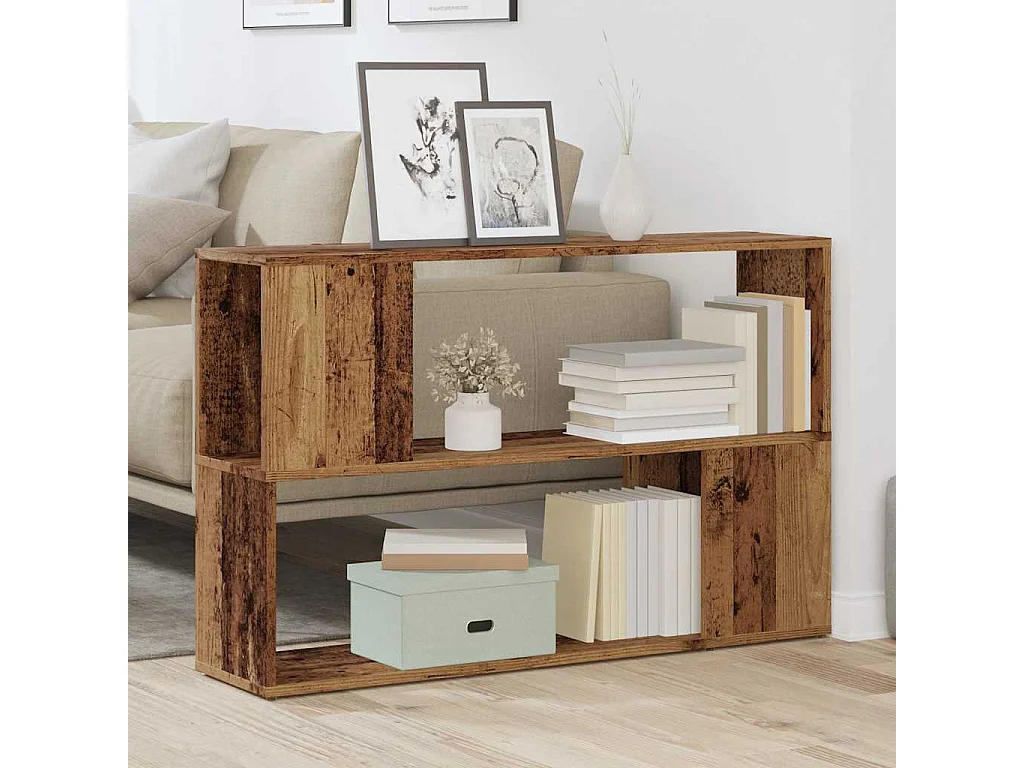 Bibliothèque vieux bois 100x24x63 cm bois d'ingénierie