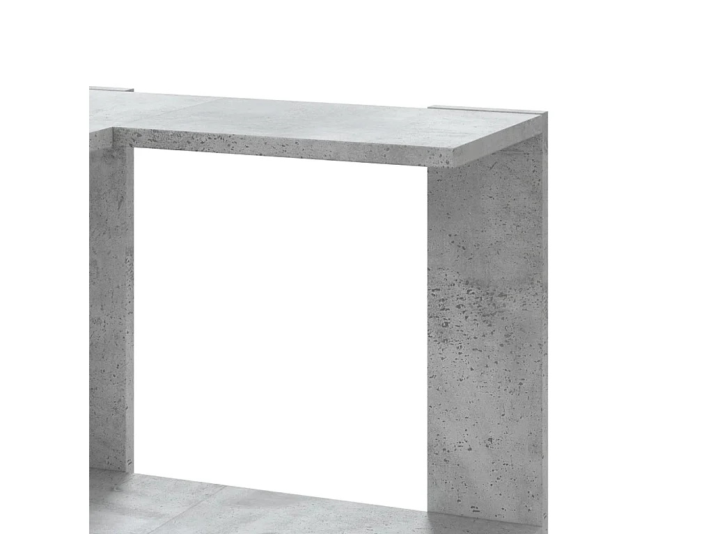 Libreria angolare a 3 ripiani grigio cemento in legno ingegnerizzato