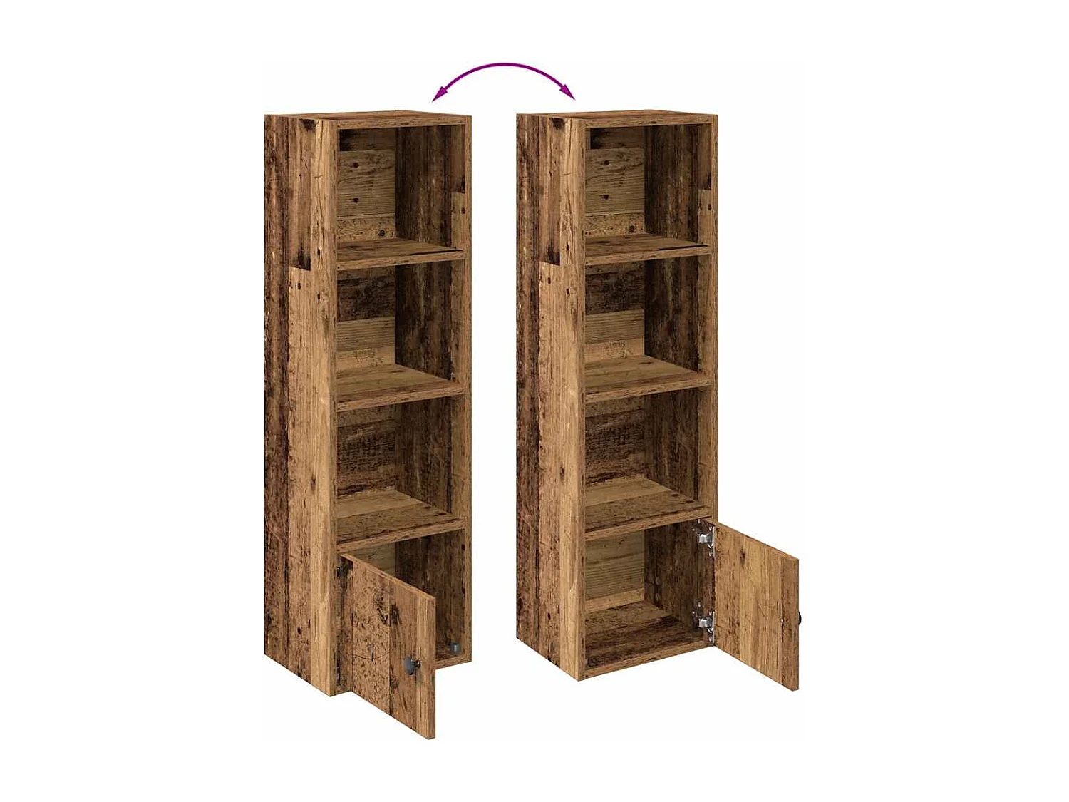 Bibliothèque vieux bois 31x24x102 cm bois d'ingénierie