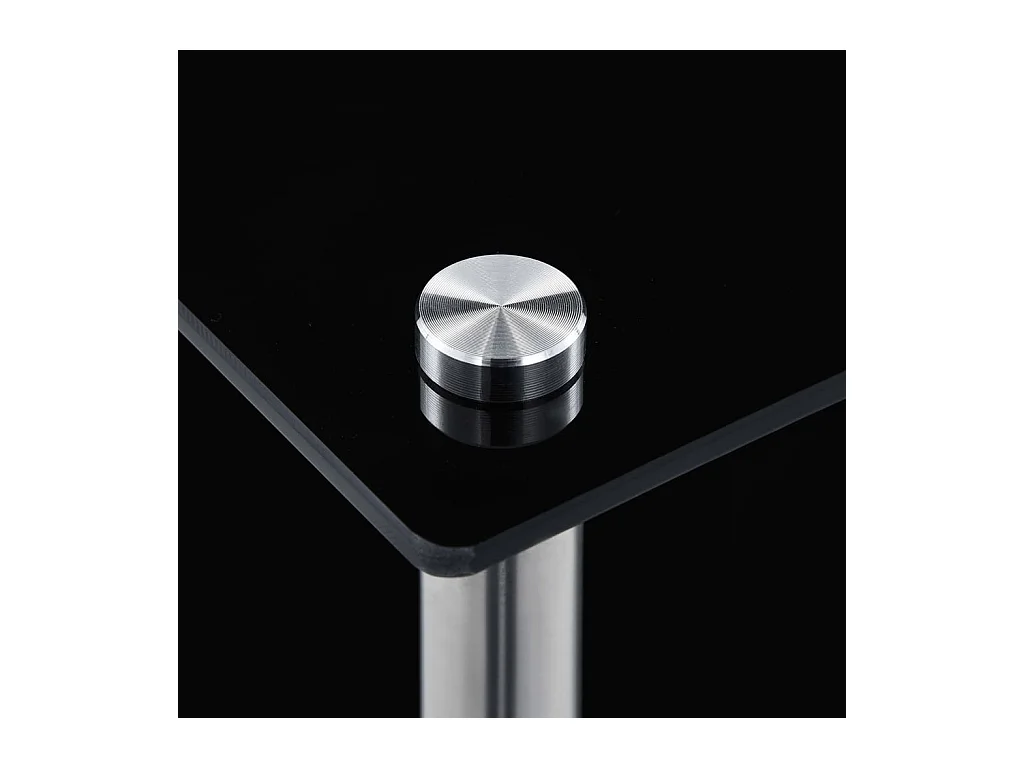 Étagère 6 niveaux Noir 40x40x160 cm Verre trempé