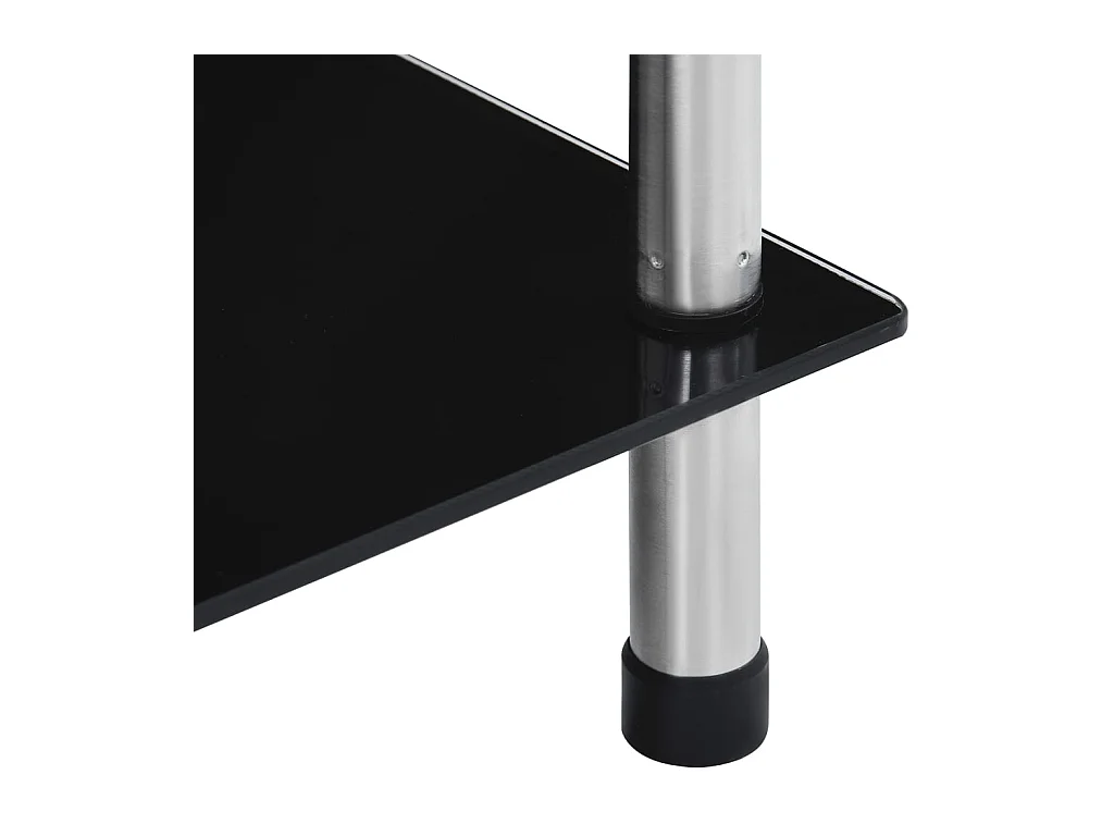 Étagère 6 niveaux Noir 40x40x160 cm Verre trempé