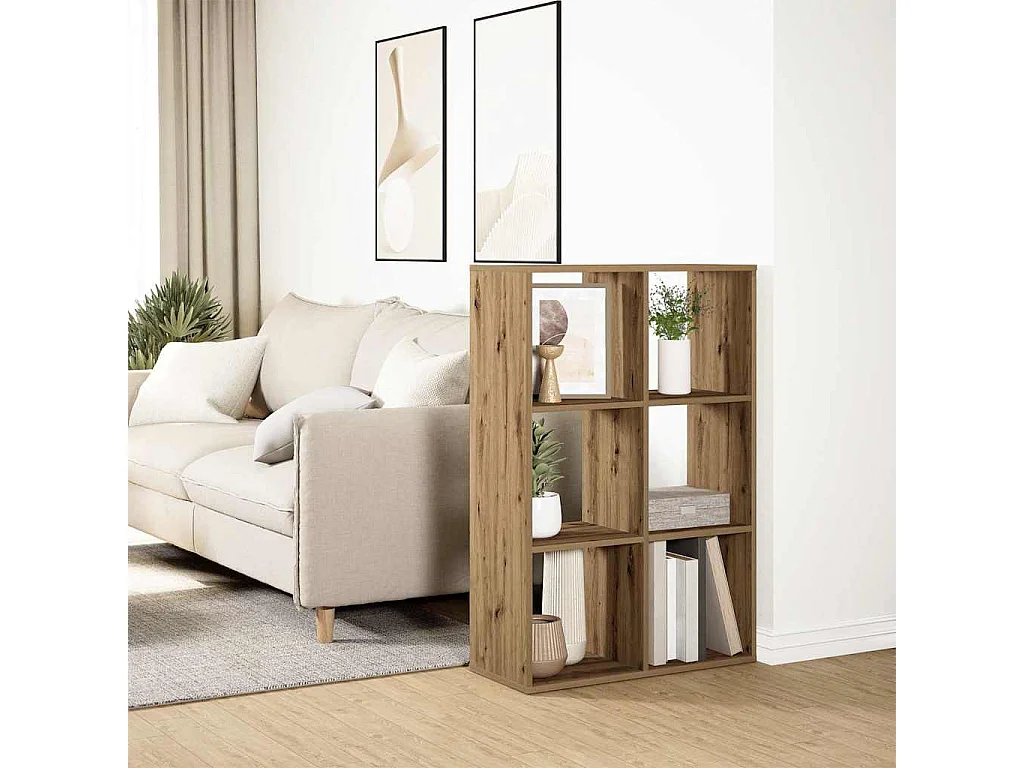 Étagère séparatrice de pièce chêne artisanal 69,5x29x103,5 cm