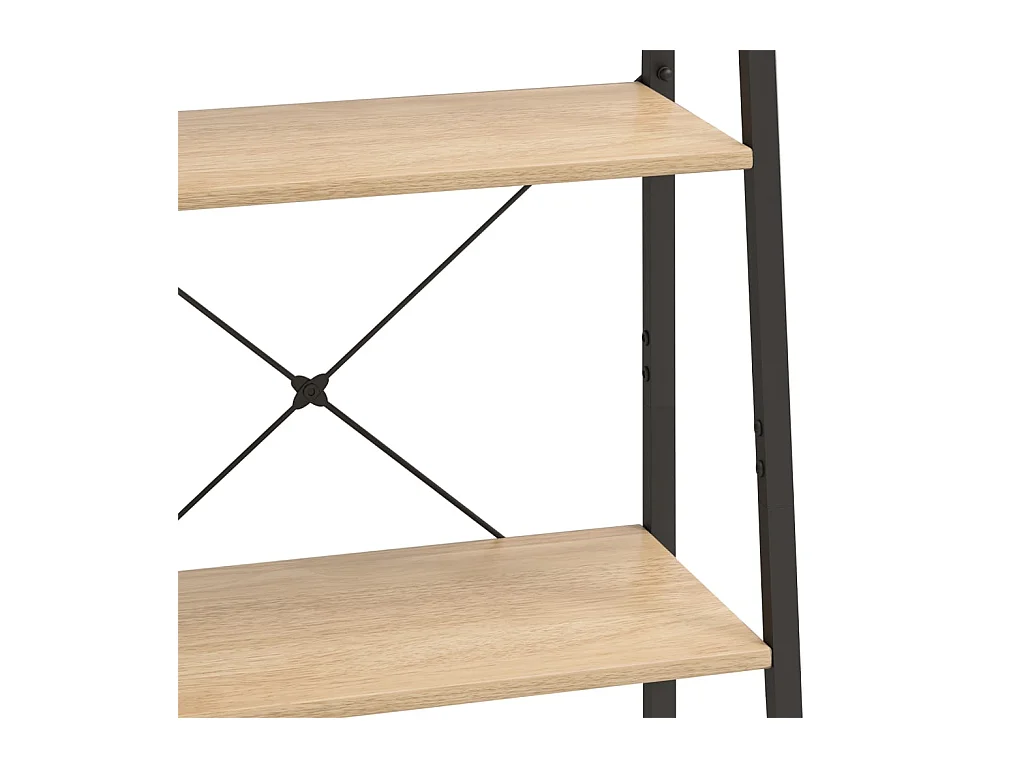 Scaffale a 4 ripiani Marrone chiaro e nero 56x35x140 cm