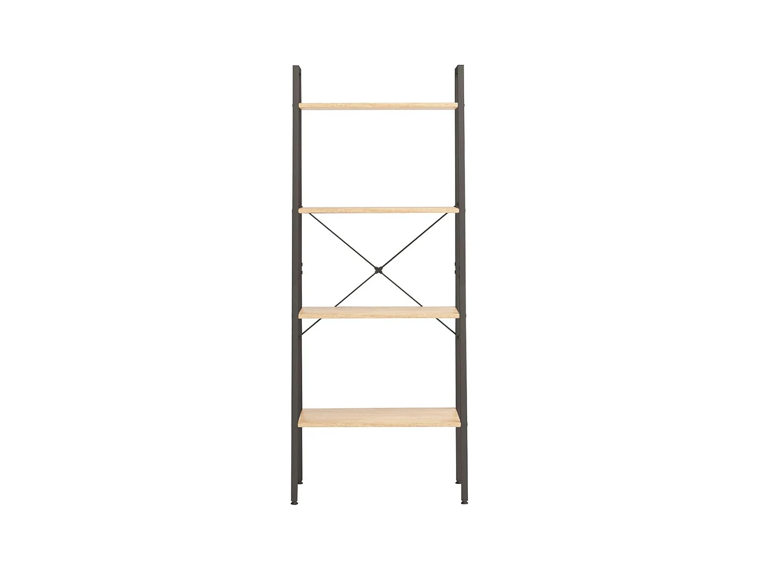 Scaffale a 4 ripiani Marrone chiaro e nero 56x35x140 cm