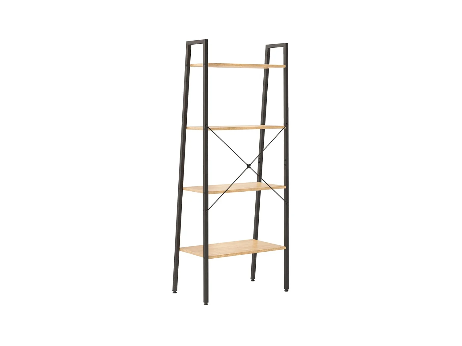 Scaffale a 4 ripiani Marrone chiaro e nero 56x35x140 cm