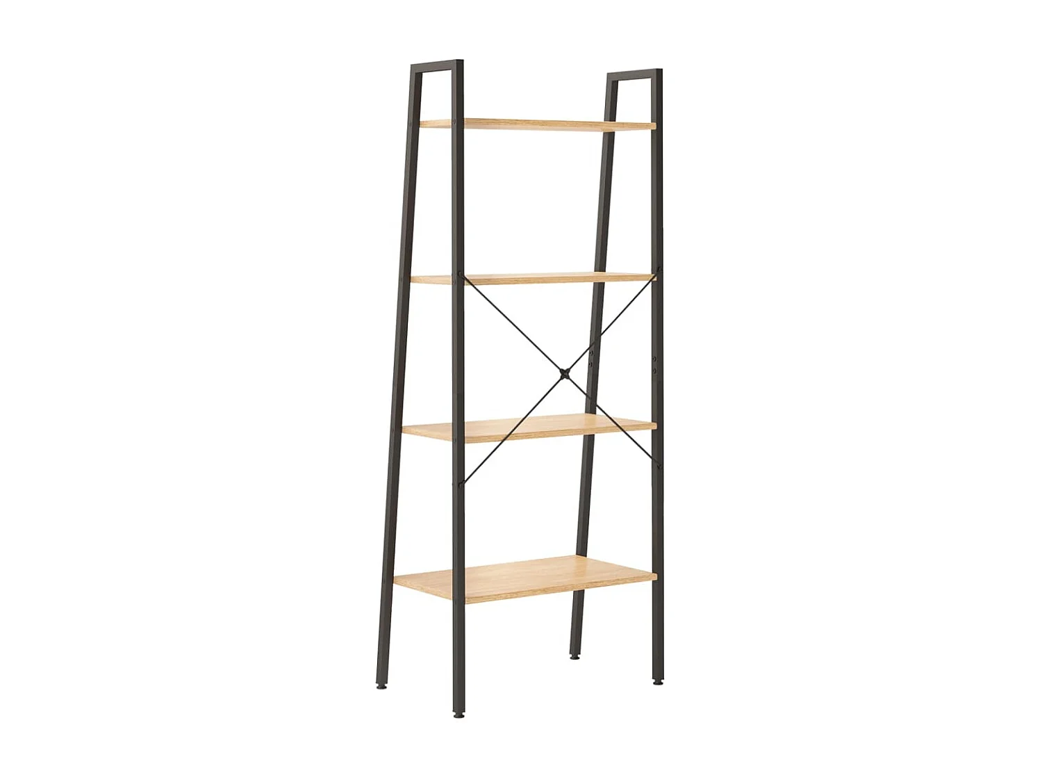 Scaffale a 4 ripiani Marrone chiaro e nero 56x35x140 cm