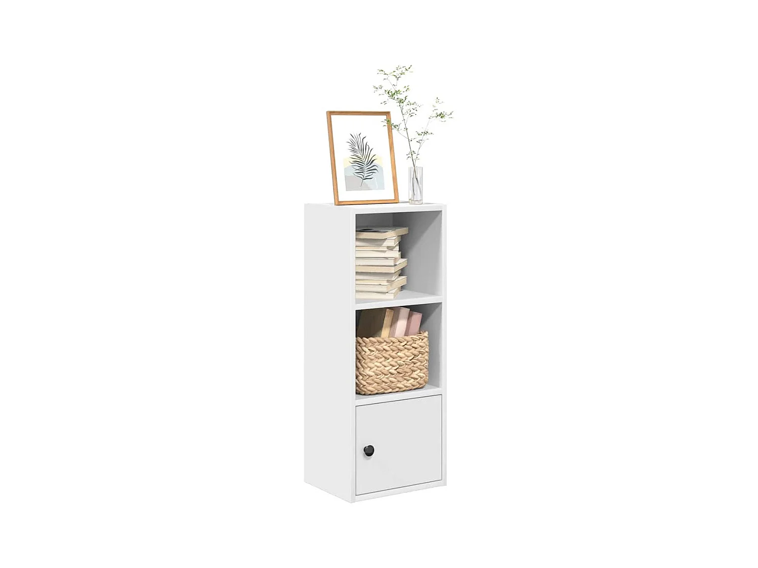 Libreria bianca 31x24x77 cm in legno ingegnerizzato