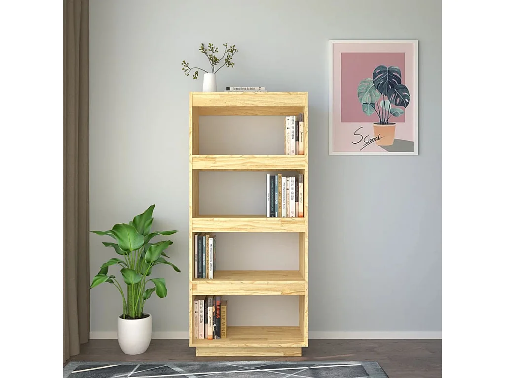 Bibliothèque/Séparateur de pièce 60x35x135 cm pin massif