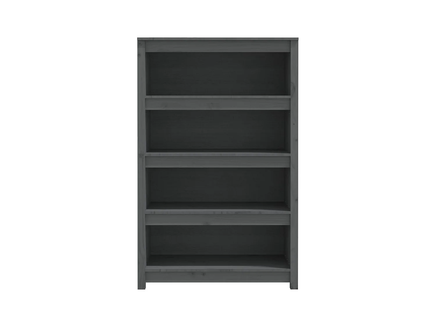 Libreria grigia 80x35x126 cm in legno massello di pino