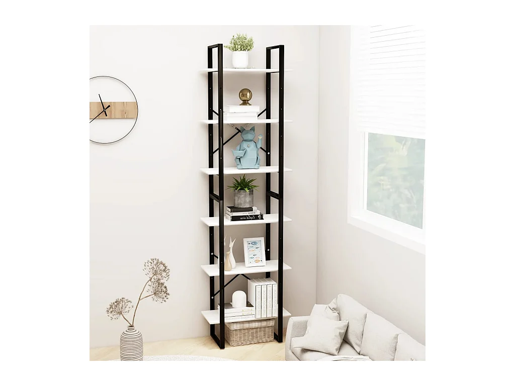 Étagère de rangement Blanc 60x30x210 cm Bois de pin massif