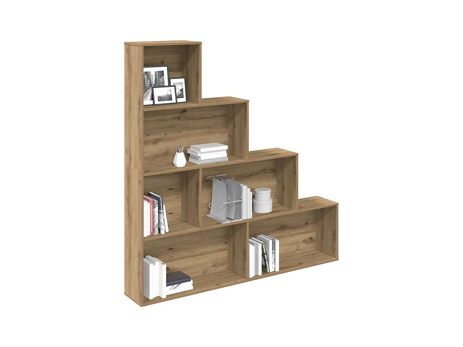 Bibliothèque chêne artisanal 157x24x160 cm bois d'ingénierie