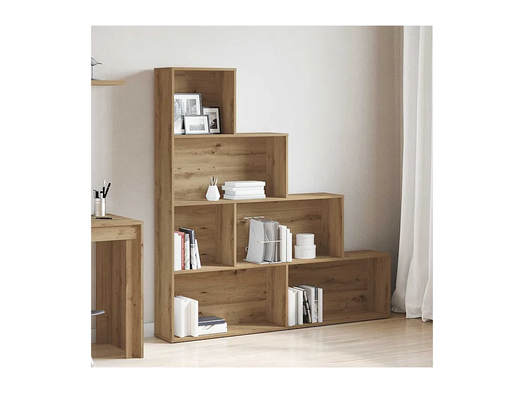 Librería artesanal de roble 157x24x160 cm madera de ingeniería