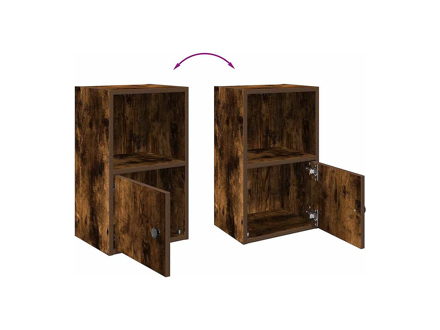 Bibliothèque chêne fumé 31x24x52 cm bois d'ingénierie