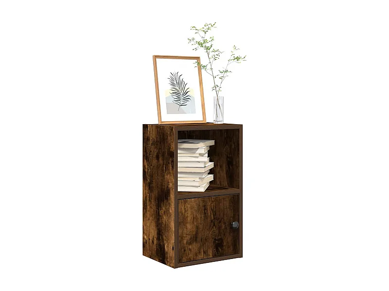 Bibliothèque chêne fumé 31x24x52 cm bois d'ingénierie