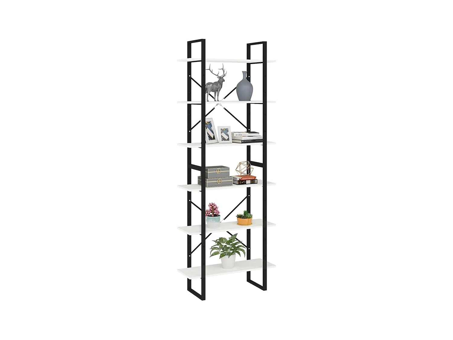 Armoire haute Blanc 80x30x210 cm Bois de pin solide