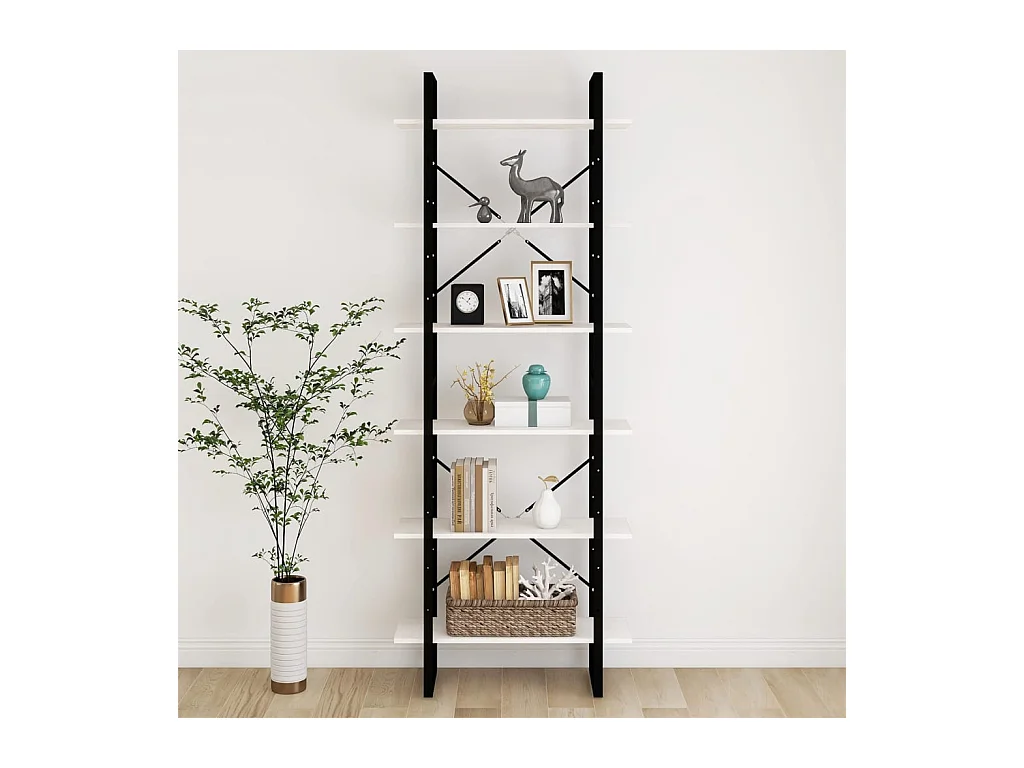 Armoire haute Blanc 80x30x210 cm Bois de pin solide