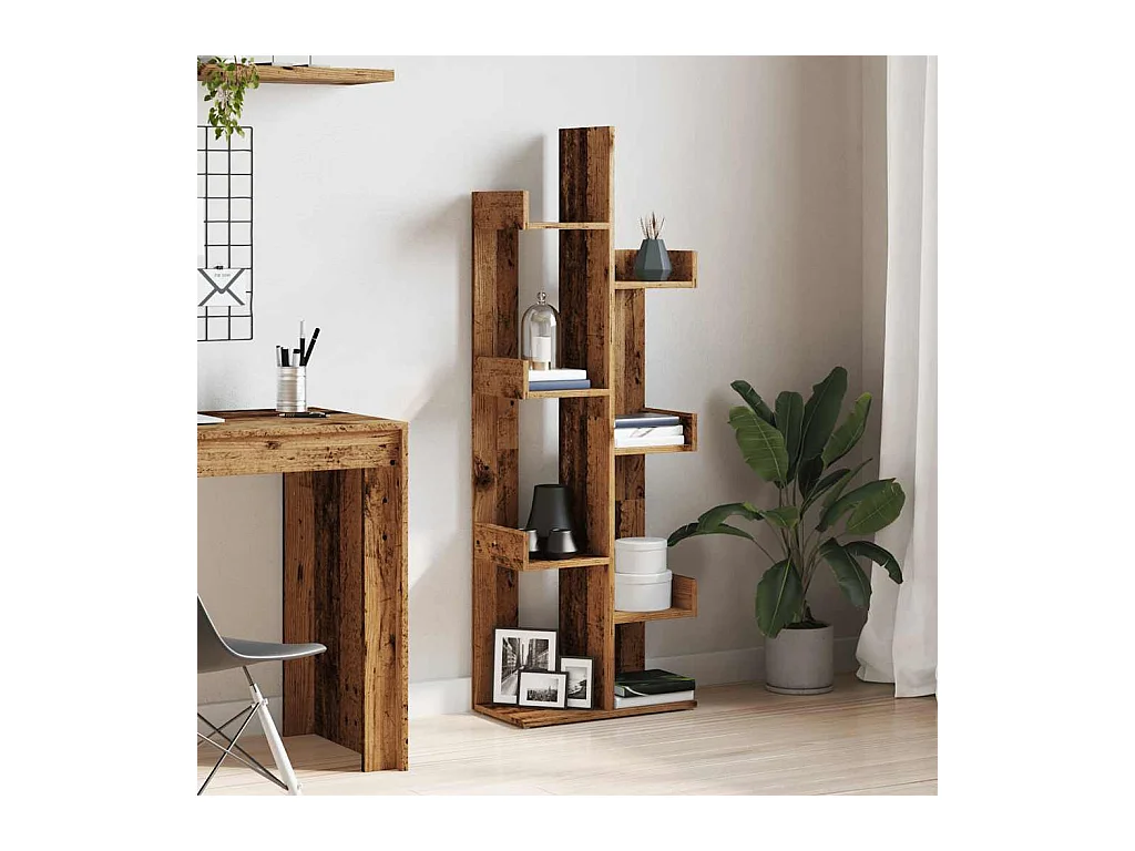 Bibliothèque vieux bois 48x25,5x140 cm bois d'ingénierie