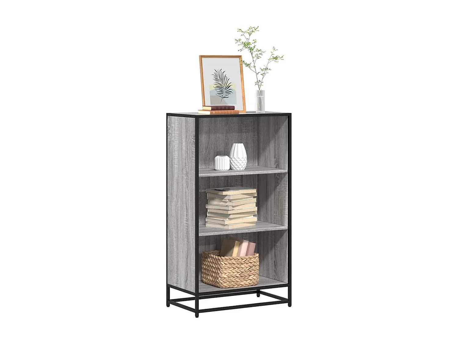 Bibliothèque sonoma gris 60x35x107,5 cm bois d'ingénierie