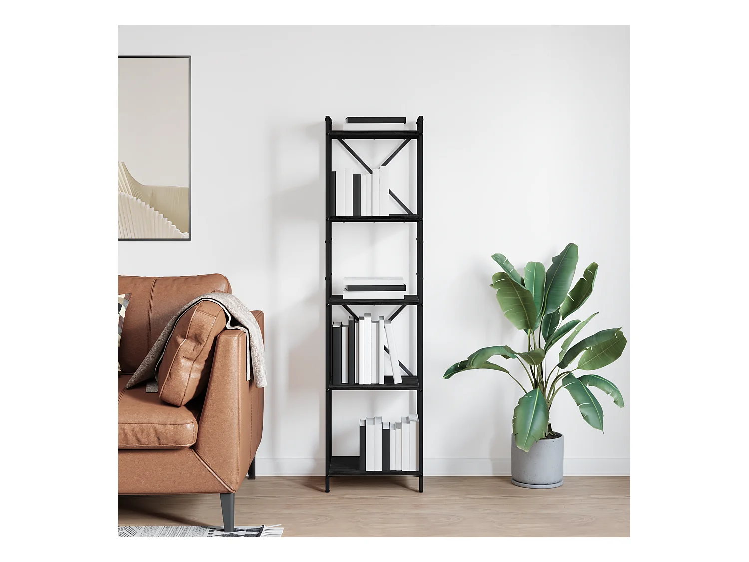 Bibliothèque Chêne noir 40 x 30 x 153 cm Bois d'ingénierie