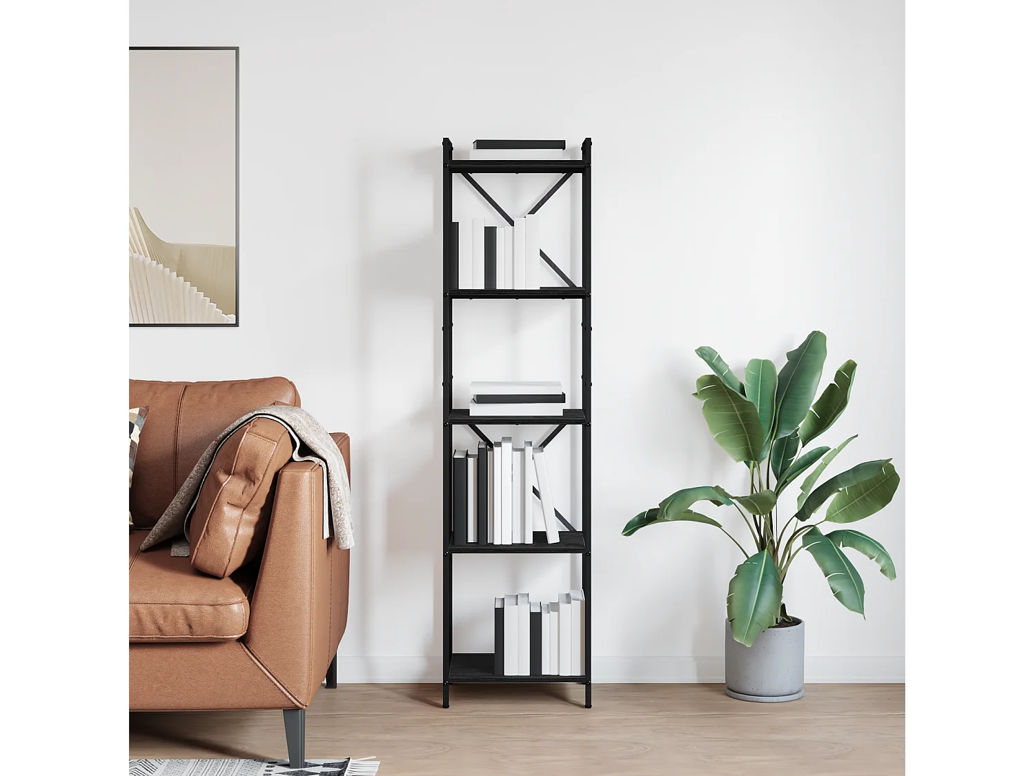 Bibliothèque Chêne noir 40 x 30 x 153 cm Bois d'ingénierie