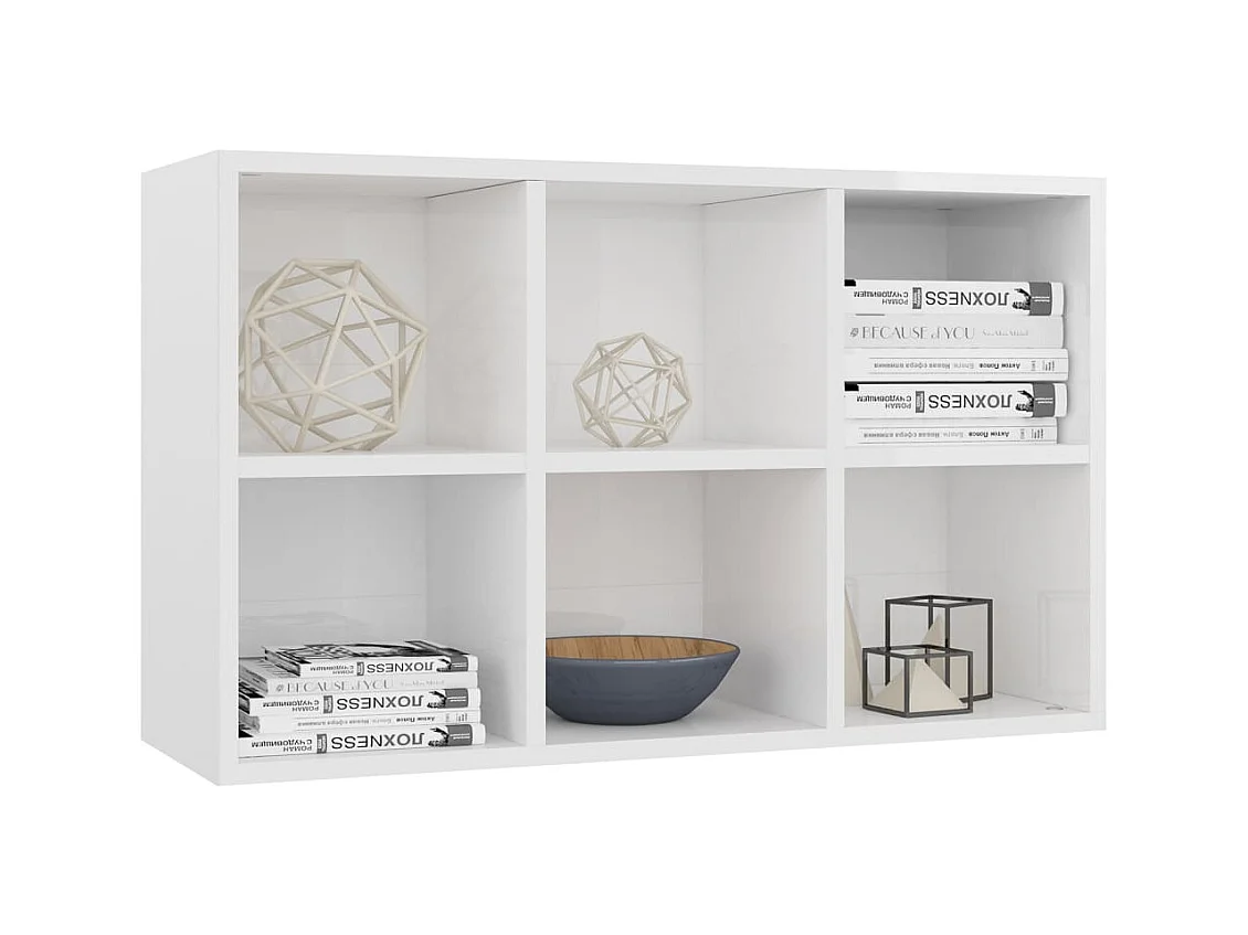 Libreria/credenza bianca lucida 66x30x98cm in legno ingegnerizzato