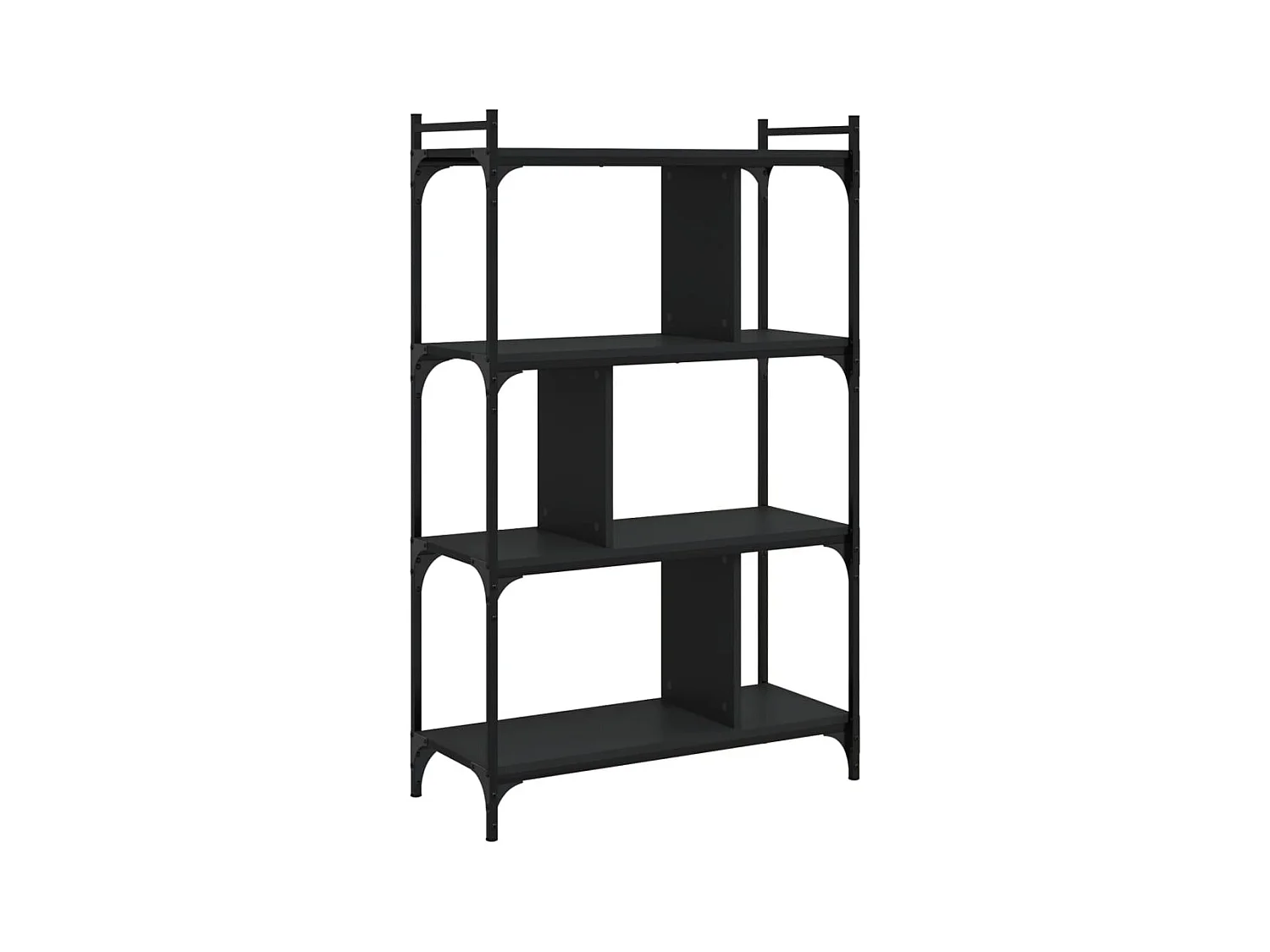 Bibliothèque à 4 niveaux noir 76x32x123 cm bois d'ingénierie