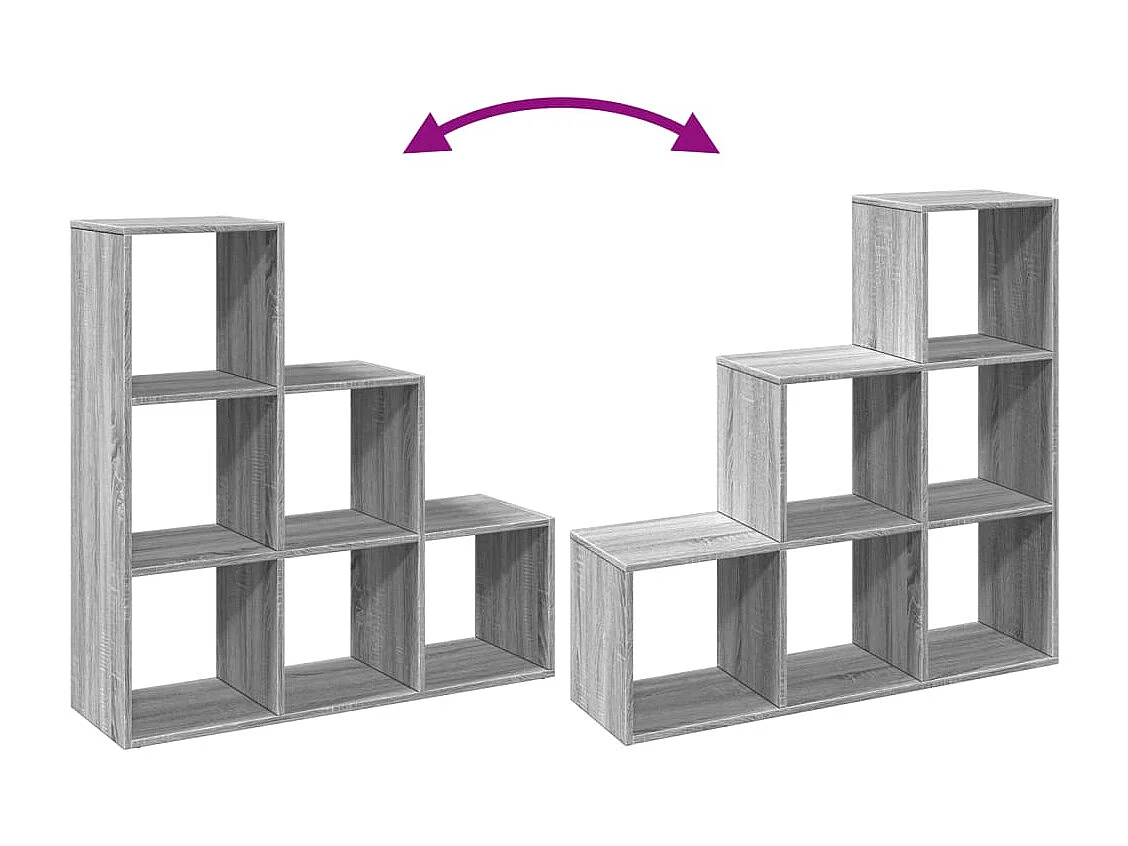 Scaffale divisorio per ambienti a 3 livelli grigio Sonoma 99x29x99cm