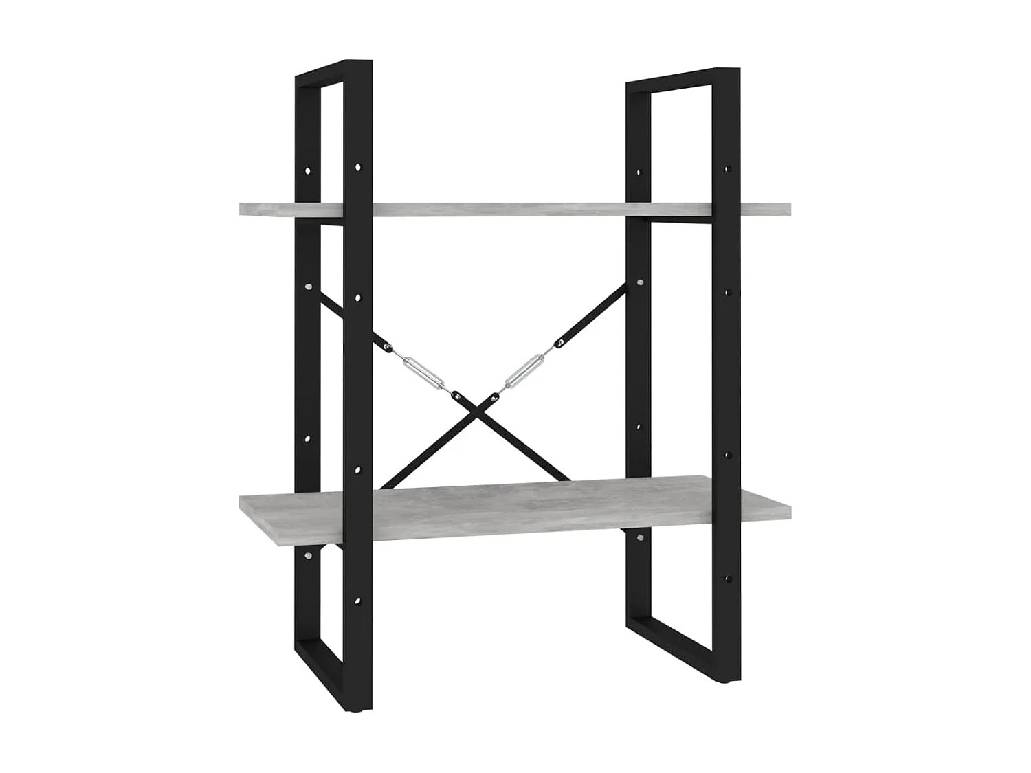 Libreria a 2 ripiani grigio cemento 60x30x70 cm in legno ingegnerizzato