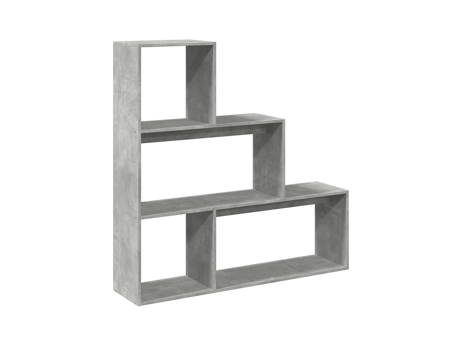 3-laags kamerverdelerplank, betongrijs, 123x29x123 cm