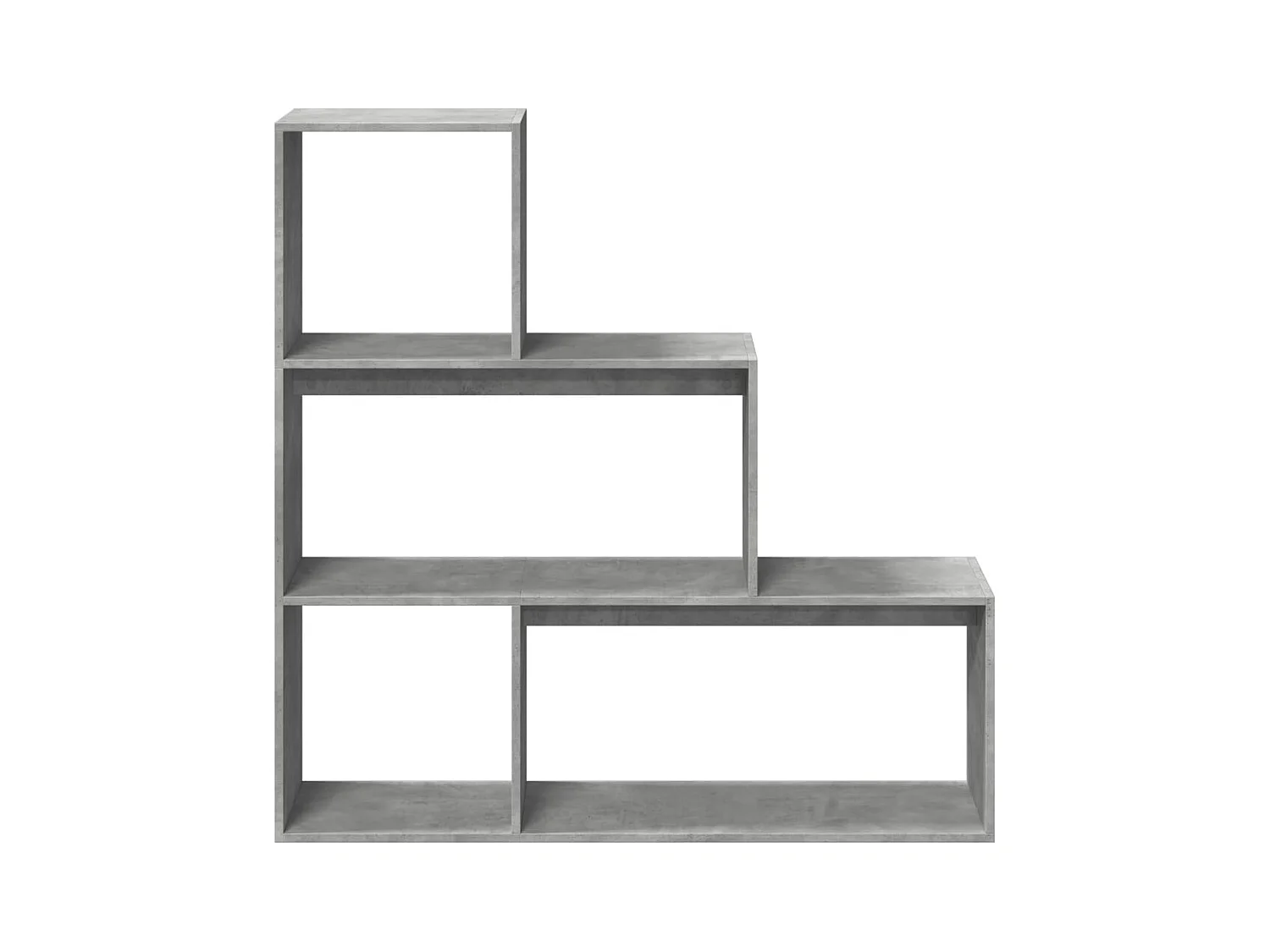 3-laags kamerverdelerplank, betongrijs, 123x29x123 cm