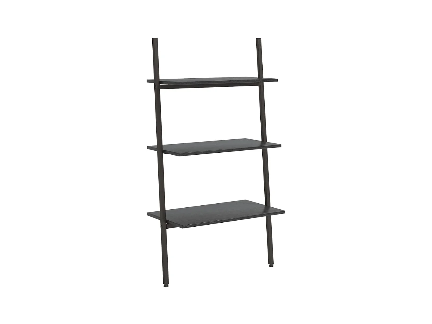 Scaffale inclinato a 3 ripiani nero 64x34x116 cm