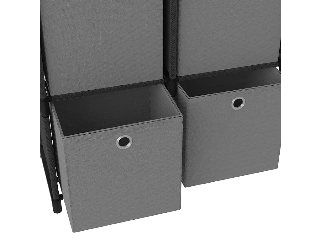 Étagère d'affichage 6 cubes et boîtes Noir 103x30x72,5 cm Tissu